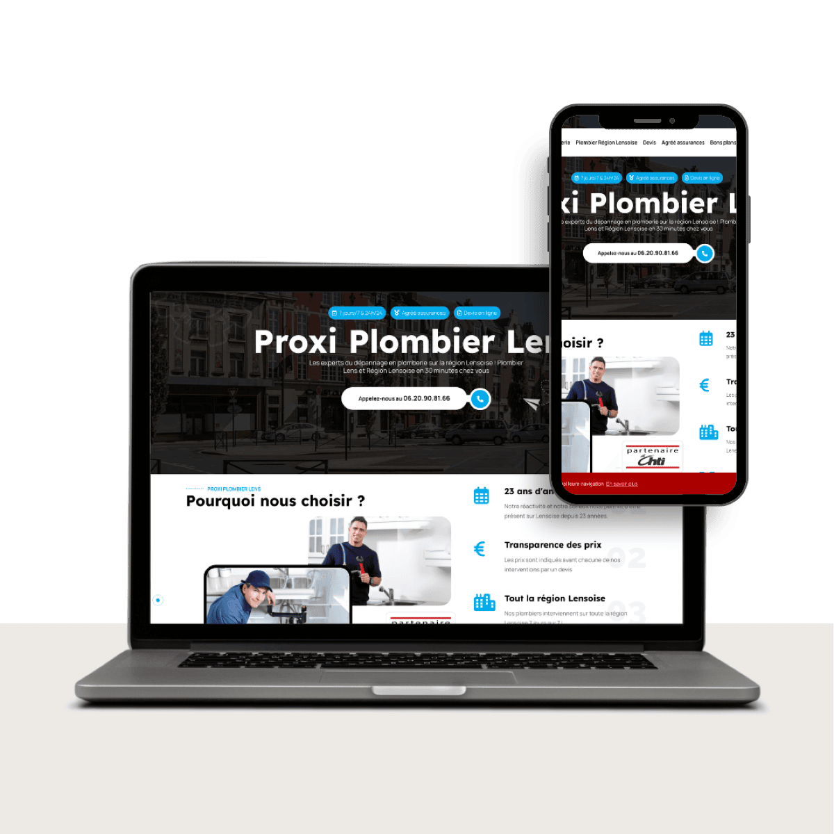 Site vitrine sur Mac et iPhone